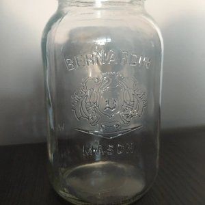 Clear Bernardin Mason Jar with Embossed Emblem